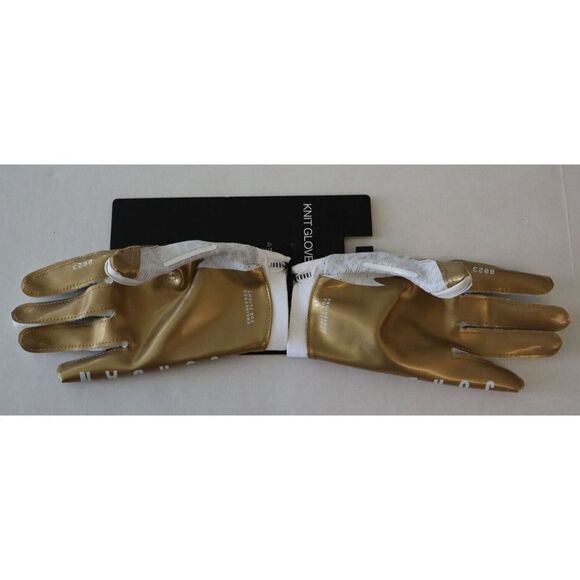 Nike Jordan Adult Sz M Gold/White Vapor Knit 4.0 Metallic Football Gloves - Picture 7 of 7